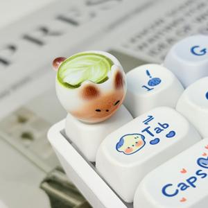 TEMU 시암 고양이 커피 컵 디자인 키캡 | 기계식 키보드 스위치에 적합, 생일 선물로 이상적, ABS 재질, 만화 스타일, MOA 키캡 높이