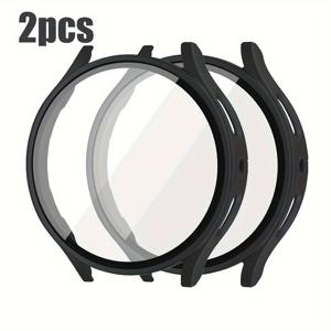 TEMU 2개 세트 6/5 스크린 프로텍터 및 케이스, 40mm - 하드 PC 범퍼 & HD 안티포그 강화 유리, 스크래치 방지, 다양한 색상 - 남녀 공용|스마트워치
