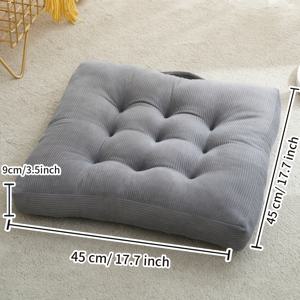 TEMU 1개 코듀로이 스퀘어 두꺼운 시트 쿠션, 손잡이가 있는 사계절용 의자 패드, 부드러운 충전재 내장, 홈 데코, 식탁 의자 패드, 컴퓨터 책상/사무실 의자 매트로 적합|컴퓨터책상|소파패드