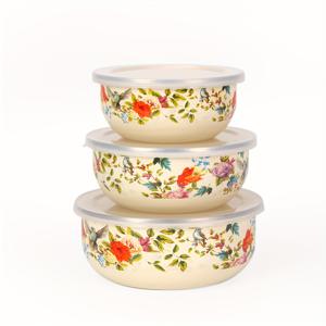 TEMU 3개 세트 에나멜 다기능 밀폐 과일 및 채소 보관 상자, 휴대용 도시락 용기, 냉장고 보관, 식품 보관 솔루션, 가정 주방, 사무실 학교 점심, 야외 요리 및 캠핑에 적합, 전자레인지 사용 가능.|냉동고|캠핑냉장고