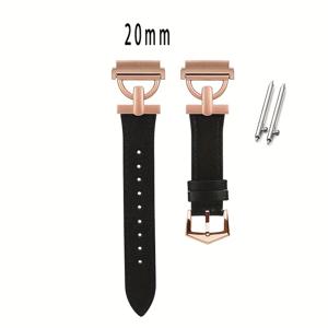 TEMU 삼성 6/5/4 Active 2 40mm/44mm/시계 인조 가죽 시계 5 Pro 45mm/시계 4 42mm/46mm/시계 3 41mm에 적합한 D자형 니들 패턴, 실버 로즈 골드 D자형 버클 20mm/22mm 퀵 릴리스 스트랩.