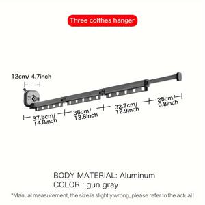 TEMU 2024 크리스마스 신상 접이식 흡착식 옷걸이, 15개 후크가 있는 3단 드라이잉 랙, 알루미늄 벽걸이형 드라이잉 랙 (단일 접기) 할로윈 선물, 건조대