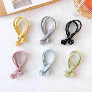 TEMU 6개입 여성용 더블엔드 플랫 헤어 타이 - 고탄력 무손상 리본 머리끈, 뱅크 & 포니테일 액세서리, 보우 장식, 부드러운 소재, 혼합 컬러