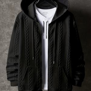 TEMU 플러스사이즈 남성 스웨트셔츠, 밀 이삭 패턴 패치 포켓 후드 따뜻한 남성 스웨트셔츠, 가족을 위한 편안한 선물, 플러스 사이즈