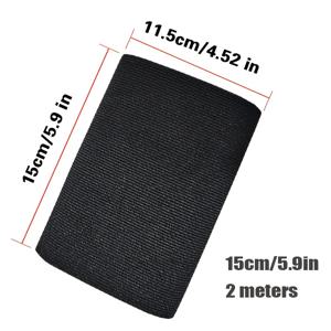 TEMU 폭 15cm/5.9인치 - 흑백 - 고품질 탄성 밴드, 유연하고 내구성이 뛰어남 - 재봉틀, 벨트 제작, 복부 랩, 공예 및 의류 액세서리에 적합
