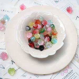 TEMU 100개 오므브레 유리 구슬 (12X7.5mm) - 릴리 오브 더 밸리 디자인 DIY 액세서리 제작용 - 팔찌, 목걸이, 헤어 액세서리 제작에 적합 - 유리 구슬 그라데이션 공예용 소품