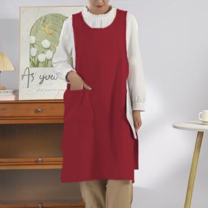 TEMU 가정 및 야외용 긴 일본/한국 스타일 앞치마, 주방 작업, 미술 창작 및 커피숍 유니폼에 적합