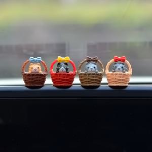 TEMU 4pcs 매력적인 꽃 바구니 고양이 자동차 액세서리 - 재미있는 고양이 조각품, 만화 미니 스타트, 세련된 미니어처 풍경 장식, 귀여운 데스크탑 장식, 집과 사무실, 책장과 자동차 도어 패드용 달콤한 장식, 고양이 팬들을 위한 완벽한 선물|인테리어소품