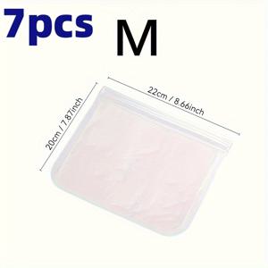 TEMU 메이글로벌 백|S-7개/M-7개/M-5개/M-2개/L-7개/M-4개 누수 방지 재사용 자동 밀봉 백 | 식품 보관 및 여행용 | 과일, 채소, 샌드위치, 고기에 이상적 | 식사 준비 및 간식, RV 냉장고 보관을 위한 주방 필수품