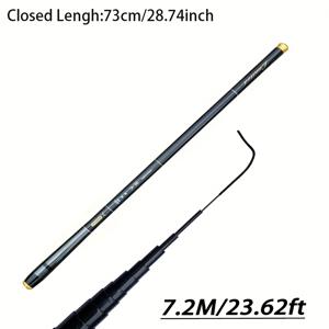 TEMU 유리섬유 소재 고감도 미디엄 액션 초경량 스트림 낚싯대 - 담수 강어귀 낚시에 적합, 3.6m, 4.5m, 5.4m 휴대용 카프 및 배스 낚시용