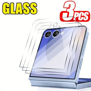 TEMU 삼성 갤럭시 Z Flip 7 강화 유리 액정 보호 필름 3매입, 갤럭시 Z Flip 6 5G 충격 방지, 파손 방지, 스크래치 방지, HD 클리어, 기포 방지, [2개입] Z Flip7 Flip6 액정 보호 필름