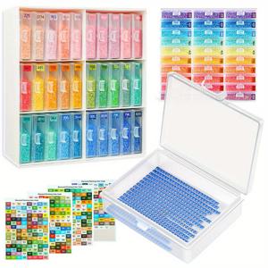 TEMU 6개/30개 페인팅 비즈 보관 트레이, 2-in-1 아트 트레이 및 비즈 보관함, 뚜껑 포함 페인팅 액세서리, 비즈 미술 도구 정리대