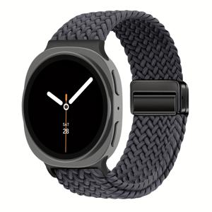 TEMU 삼성 8/8 클래식 (40mm 및 44mm 사이즈)용 브레이드 마그네틱 클립이 있는 탄성 패브릭 나일론 팔찌. 남녀 모두에게 적합하며, 틈새 없는 신축성과 통기성이 뛰어난 디자인을 특징으로 합니다.