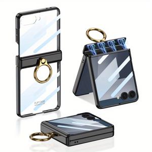 TEMU 폰 케이스: 유럽 & 미국 스타일 투명 플립7 폰 케이스 with 링 스탠드, 초슬림 디자인 ZFlip7용