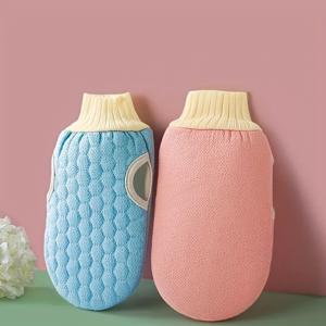 TEMU 2개 세트 목욕 장갑, 샤워용 각질 제거 스크럽 브러시 & 마사지 타월, 편안한 클렌징 티슈|샤워타올