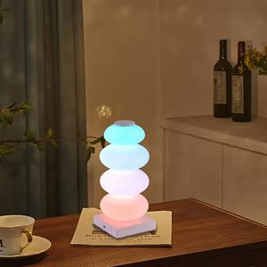 TEMU 1개 창의적인 호리병 줄무늬 모양 분위기 조명, 컬러풀 데스크탑 아트 조명, 터치 색상 변경, USB 플러그인, 홈 침실, 식당, 크리스마스 다양한 휴일 장식 조명, 홈 데코 조명, 휴일 분위기 조명, 창의적인 램프 디자인, 모던 분위기 조명, 플라스틱 구조, 매트 마감, 탁상용 램프, 색상 변경 조명, 파티 플래너, 인테리어