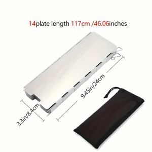 TEMU 야외 요리를 위한 경량 방풍 캐노피, 캠핑 스토브, 그릴 & 핫팟용 조절식 | 바베큐, 피크닉, 하이킹 & 배낭여행을 위한 휴대용 접이식