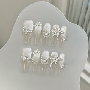 TEMU 10개입 핸드메이드 프레스온 네일 세트 3063# 