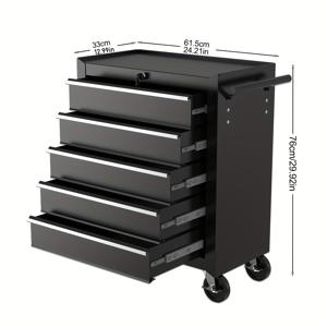 TEMU 헤비듀티 5단 도구 카트 (잠금장치 & 회전 캐스터 포함), 산업용 이동식 도구 캐비닛, 작업장/차고/수리점용 보관 트롤리, 견고하고 내구성 강화, 정리 분류, 작업 효율성 향상