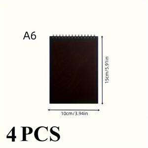 TEMU 4개 블랙 아트 스케치북 - A4 및 8K 사이즈 직사각형 스파이럴 바인딩 드로잉 패드, 두꺼운 카드스톡, 용품,스케치 패드,프로페셔널 스케치패드,고품질 종이,튼튼한 제본,스파이럴 노트북,창의적인 전문가들