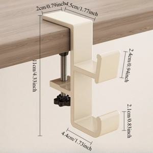 TEMU 무도구 설치 방식의 튼튼한 알루미늄 책 가방 걸이 - 학교, 사무실, 가정용 튼튼한 책상 정리함 - 공간 절약형 벽걸이형 정리함