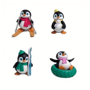 TEMU 4개 스키 리틀 펭귄 수집용 피규어 - PVC 공예 미니어처 풍경 장식, 가정 & 사무실 장식, 자동차 대시보드 장식품, 크리스마스, 할로윈, 추수감사절, 부활절, 하누카, 주방, 욕실, 거실, 침실