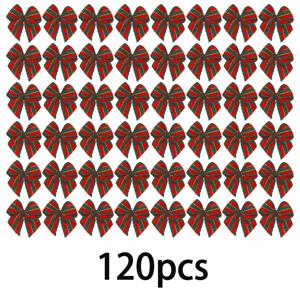TEMU 크리스마스 선물 포장용 장식 리본 120개입, 스코틀랜드 격자 무늬 디자인. 생일, 겨울 축하 행사, 부활절 및 크리스마스 파티 선물 포장에 완벽한 이 장식품은 프로젝트, 학교 공예에 이상적입니다.