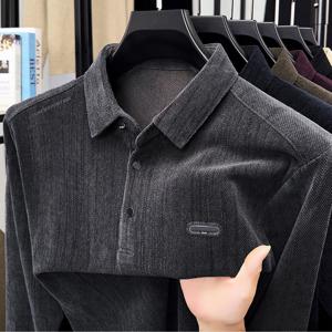 TEMU 겨울용 따뜻한 솔리드 컬러 셔츠 지퍼 프론트 - 드롭 숄더 롱 슬리브 베이스 레이어, 칼라 스트리트웨어 탑, 추운 날씨용, 캐주얼 & 스마트캐주얼 아웃핏 (손세탁/드라이클리닝)