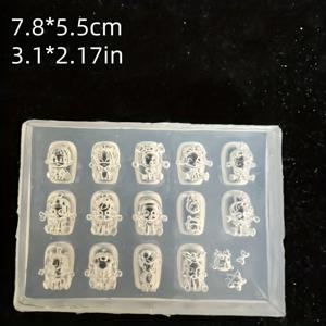 TEMU 만화 캐릭터 모양의 네일 아트 실리콘 몰드, 초경량 클레이 몰드 네일 데코레이션용