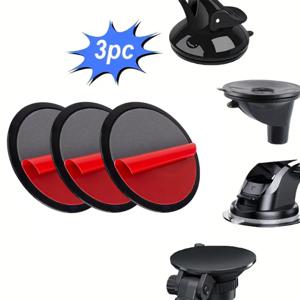 TEMU 3개 세트 접착식 흡착 베이스 - Tomtom GPS, 스마트폰 콘솔 및 차량 대시보드 마운트 호환 - 드라이브 레코더, GPS 장치, 휴대폰 홀더용 접착식 패널 어댑터 플레이트 (전자 부품 미포함)