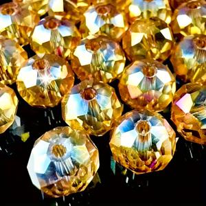 TEMU 4/6/8mm 금색 유리 비즈, 반짝이는 고급면체 인조 비즈 팔찌, 구멍이 있는 비즈 스트링, 팔찌 및 목걸이 제작용 슈퍼 반짝이는 스페이서 비즈