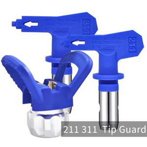 TEMU 3개 세트 리버시블 스프레이 팁 및 팁 가드, 페인트 스프레이 건 및 스프레이어 스프레이 머신용 스프레이 노즐, 블루 내마모 모델, 가정용 건물 데크 또는 울타리용(211,311, 팁 가드)