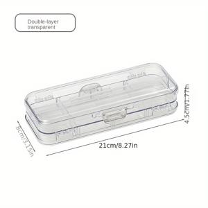 TEMU 1개 이중층 필통/펜홀더 (스티커 및 분리판 포함), 연필, 포스트잇 등 사무용품 보관용|필통