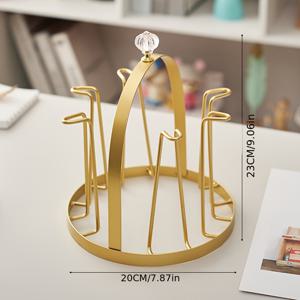 TEMU 우아한 메탈 컵 거치대 - 맥주 & 와인 머그용 광택 철 유리 배수 랙, 주방, 바, 레스토랑용 다용도 데스크탑 정리대