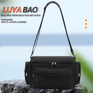 TEMU 1개 12.2*9.45*7인치 600D 옥스포드 천 다기능 대용량 휴대용 도로 야외용 싱글 숄더 크로스백 캠핑백 낚시가방 낚싯바늘 액세서리 수납가방 낚시가방 낚시가방 낚시박스