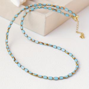 TEMU 1PC 컬러풀 레트로 오벌 미러 쿼츠 인조 조개 비즈 패션 여성 목걸이