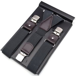 TEMU 남성용 3클립 멜빵 (비만자용) | 탄성 미끄럼 방지 어깨 스트랩, 비즈니스, 연회, 사무실에 적합 - 니트 원단, 사각 버튼