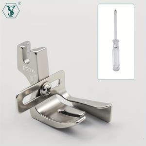 TEMU SHUYISEW 헤비듀티 올스틸 재봉틀 프레서 풋 - 산업용 강도 모자, 브림, 커튼, 업홀스터 프레서 풋 안정 베이스 플레이트 포함 - 전문가 및 가정용 재봉틀 호환 가능 - 모자, 가방, 의류, 홈 크래프트, 모자 제작 도구, 기능성 액세서리, 장수성 내구성, 의류 제작자, 브림 스티칭, 다목적 액세서리, 고품질 금속, 의류 제작자 도구