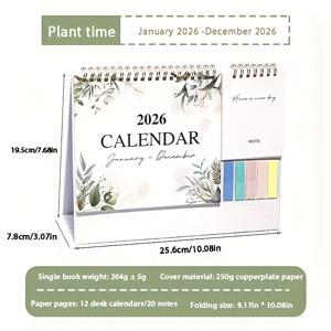 TEMU 2026 다기능 사무용 소프트웨어 | 3-in-1 효율적인 도구 (캘린더 + 5가지 색상 스티커 메모 + 플립 화이트보드) | 매력적인 사무실 장식 | 선물 포장, 사무실/학교용 재사용 가능한 플래너