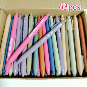 TEMU 63개입 리트랙터블 볼펜, 동기부여 펜, 영감을 주는 펜, 대량 인용구 펜, 긍정적인 문구 필기용 펜, 여성, 남성, 사무실, 학교, 선생님을 위한 감사 선물, 검정 잉크, 발렌타인데이/부활절 선물