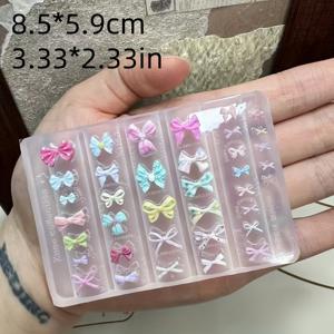 TEMU 보우 모양의 네일 아트용 실리콘 몰드, 초경량 네일 장식 및 클레이 공예용으로 디자인됨|네일