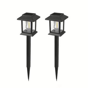 TEMU 고품질 태양광 투명 사각 조명 - 밝은 텅스텐 전구 - 높은 투명도 커버 - 충전 또는 배선 불필요 - LED 야외 장식 조경등, 태양광 잔디등, 접지형 삽입등 - 마당, 정원, 잔디밭, 빌라, 통로용