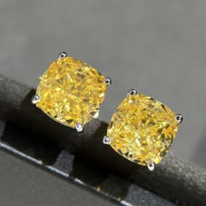 TEMU 여성 남성용 클래식 옐로우 지르코니아 스퀘어 스터드 귀걸이 | 데일리 캐주얼 파티 바캉스 패션 주얼리, 니켈 프리 도금 구리, JOYHERS 브랜드