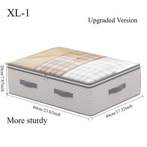 TEMU 대용량 수납 정리 가방 - 투명 창이 있는 튼튼한 부직포, 다층 옷 정리함 (옷장, 침대 밑, 여행용) - 공간 절약형 수직 수납 (여성 패션, 침실, 가정용) - 우아한 모던 디자인, 옷 정리함 S|이불