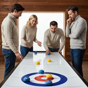 TEMU 9개, 컬링 8개 + 베이스 천 1개 + 상자, 파티 게임 및 행사용 탁상용 재미있는 컬링 대결! 크리스마스, 할로윈, 추수감사절을 위한 이상적인 선물 선택이기도 합니다. 조작이 간단하고 사용하기 쉬워 모임을 한데 모으는 분위기를 높여줄 수 있습니다