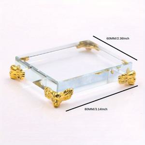 TEMU 1pc 직사각형 유리 큐브 베이스, 디스플레이 스탠드, 수제 장식 홈 액세서리, 현대 디스플레이 랙, 홈 룸 책상 사무실 장식, 겨울 크리스마스 추수 감사절 새해 장식