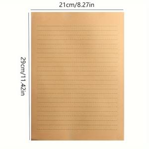 TEMU A5/B5/A4 심플 빈티지 두꺼운 줄자 및 점선 크라프트 종이 문구류 50매|A4용지