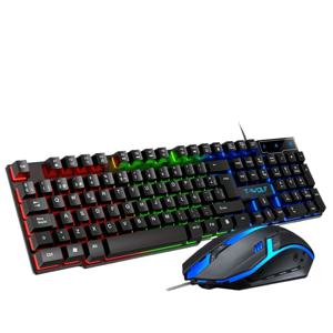 TEMU ROG 블랙 유선 게이밍 키보드 및 마우스 콤보 (USB/ 백라이트 메카닉 키감 키보드 및 ROG 마우스 포함), PC, 노트북, PS4, PS5, Xbox 호환