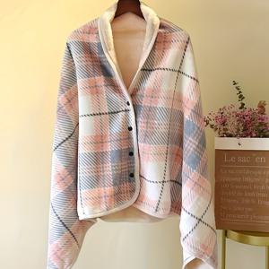 TEMU 착용 가능한 담요 편안한 망토 플러시 민소매 망토 S부터 L까지 착용 가능한 담요 버튼 포함