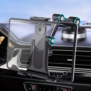 TEMU 자동차용 흡착식 태블릿 거치대 폰 마운트, [ 업그레이드 베이스 슈퍼 흡착력 ], 4-13인치 태블릿 및 휴대폰 호환 조절 가능한 암|휴대폰거치대